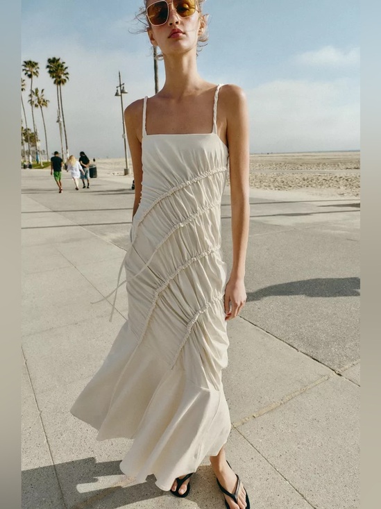 Zara Dresses & Skirts - ZARA LONG DRAPED DRESS